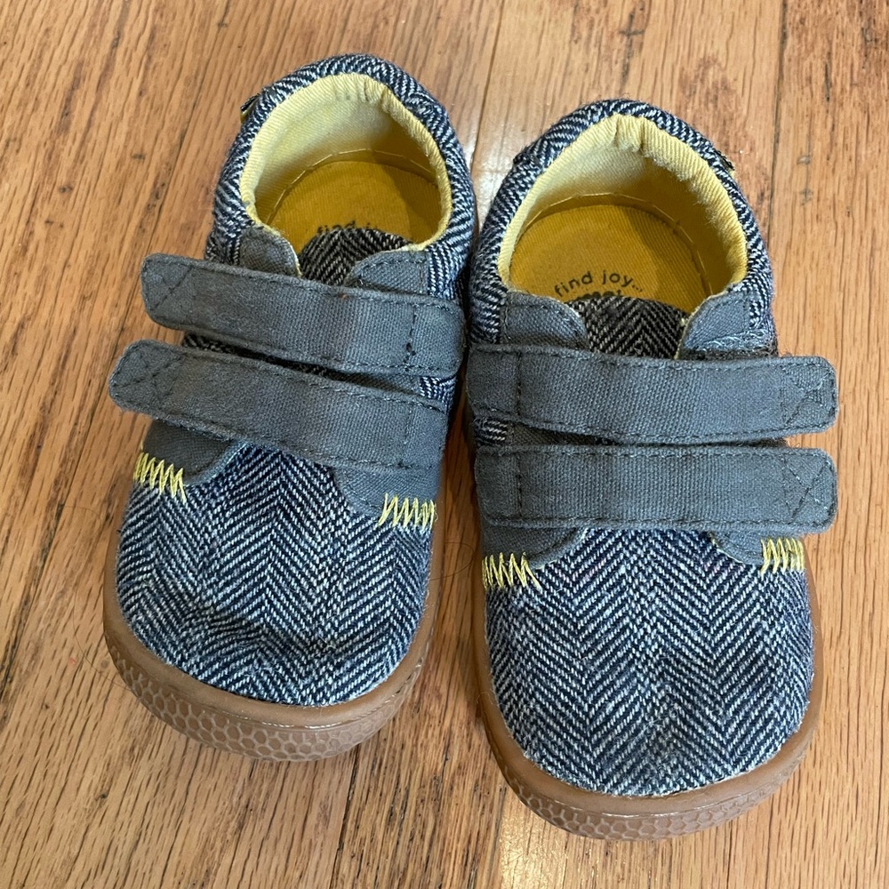 Livie and Luca Herringbone Sneakers with Yellow Accents
